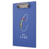 Boho Wasserfarbe Botanik Buchstabe C Klemmbrett (Links)