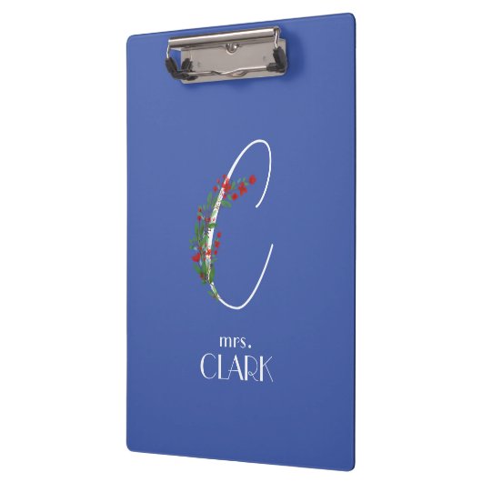 Boho Wasserfarbe Botanik Buchstabe C Klemmbrett (Links)