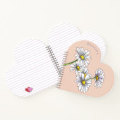 Boho-Wasserfarbe-Daisy-Pfirsich-Herz-Weihnachtsges Notizblock (Innenseite)