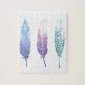 Boho Wasserfarbe-Feder-Trio Puzzle (Vertikal)