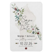 Boho Wasserfarbe Floral Speichern Sie die Datumsma Magnet (Vertikal)