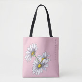 Boho-Wasserfarbe-Gänseblümchen-Blumenrosa-Weihnach Tasche (Vorderseite)