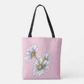 Boho-Wasserfarbe-Gänseblümchen-Blumenrosa-Weihnach Tasche (Rückseite)