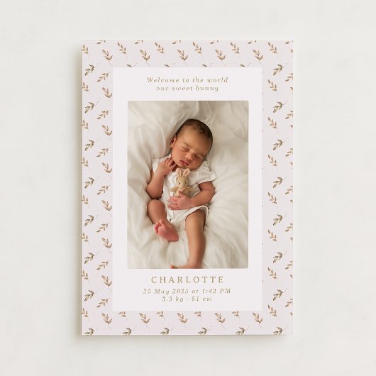 Boho Wasserfarbe | Geburtsankündigungskarte Einladung