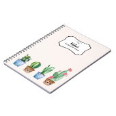 Boho Wasserfarbe gepotted Cactus & Succulents Cust Notizblock (Linke Seite)