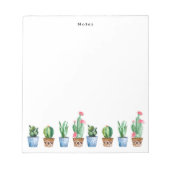 Boho Wasserfarbe gepotted Cactus & Succulents Cust Notizblock (Vorderseite)