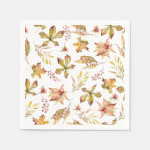 Boho Wasserfarbe Herbst Botanisches Muster Party Serviette (Vorderseite)