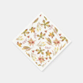 Boho Wasserfarbe Herbst Botanisches Muster Party Serviette (Ecke)