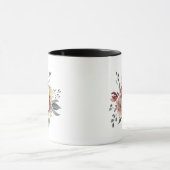 Boho Wasserfarbe Herbstblütenmonogramm Tasse (Zentrum)