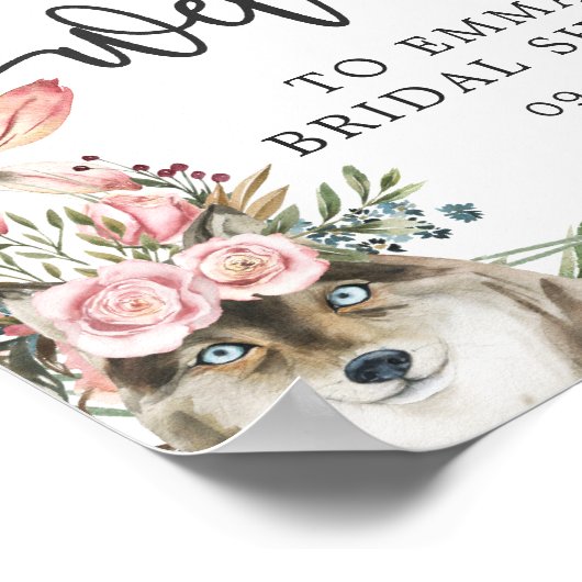 Boho Wasserfarbe Herbstdusche Begrüßung Poster (Ecke)