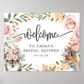 Boho Wasserfarbe Herbstdusche Begrüßung Poster (Vorne)