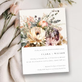 Boho Wasserfarbe Herbstdusche Blütendusche Einladung