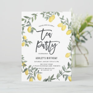 Boho Wasserfarbe Lemon Wreath Party Einladung