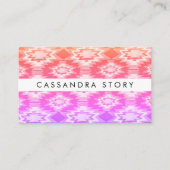 Boho Wasserfarbe Moderne Muster Krawatte Rosa Visitenkarte (Vorderseite)