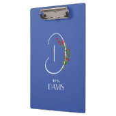 Boho-Wasserfarbe-Monogramm Buchstabe D Klemmbrett (Links)