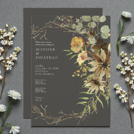 Boho-Wasserfarbe-Neutralfarbene Hochzeitseinladung Einladung