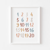 Boho Wasserfarbe Numbers Poster