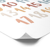 Boho Wasserfarbe Numbers Poster (Ecke)