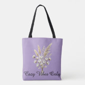 Boho-Wasserfarbe Pampasgras und Baumwollblumen-Sof Tasche (Rückseite)