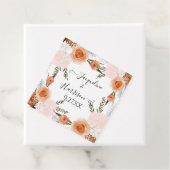 BOHO Wasserfarbe Peach Blush Blumenblättrige Grünp Geschenkanhänger (Beispiel)