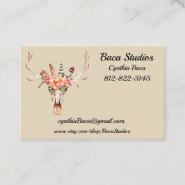 BoHo Wasserfarbe Personalisieren Sie die Euro-Größ Visitenkarte