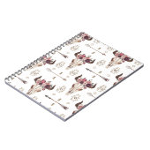 Boho Wasserfarbe: Pfeile, Schädelmuster. Notizblock (Linke Seite)