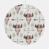 Boho Wasserfarbe: Pfeile, Schädelmuster. Ornament Aus Glas (Rückseite)