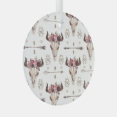 Boho Wasserfarbe: Pfeile, Schädelmuster. Ornament Aus Glas (Vorderseite Rechts)
