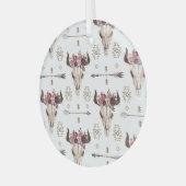 Boho Wasserfarbe: Pfeile, Schädelmuster. Ornament Aus Glas (Vorderseite links)