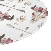 Boho Wasserfarbe: Pfeile, Schädelmuster. Schneidebrett (Ecke)
