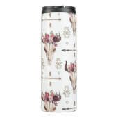 Boho Wasserfarbe: Pfeile, Schädelmuster. Thermosbecher (Rückseite)