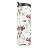 Boho Wasserfarbe: Pfeile, Schädelmuster. Thermosbecher (Nach rechts gedreht)