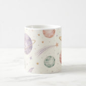 Boho-Wasserfarbe Raum & Planeten nahtloses Muster Kaffeetasse (Mittel)