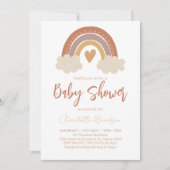 Boho-Wasserfarbe-Regenbogen-Baby-Party Einladung (Vorderseite)