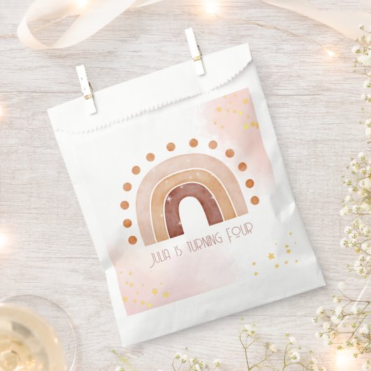 Boho Wasserfarbe Regenbogen Birthday Geschenktütchen (Ausgeschnitten)