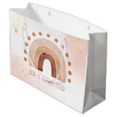 Boho Wasserfarbe Regenbogen Birthday Große Geschenktüte (Rückseite Schrägansicht)