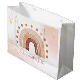 Boho Wasserfarbe Regenbogen Birthday Große Geschenktüte (Vorderseite Schrägansicht)