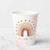 Boho Wasserfarbe Regenbogen Birthday Pappbecher (Rückseite)
