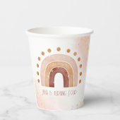 Boho Wasserfarbe Regenbogen Birthday Pappbecher (Vorderseite)