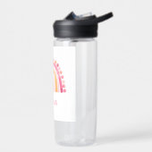 Boho Wasserfarbe Regenbogen in rosa personalisiert Trinkflasche (Links)