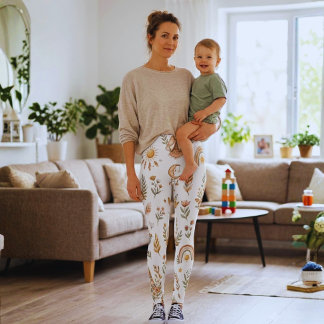 Boho-Wasserfarbe-Regenbogen-Pastell-Blumen-Legging Leggings