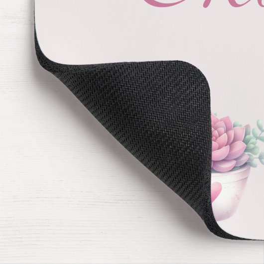 Boho Wasserfarbe rosa gepolsterte Sukkulturen Cust Mousepad (Ecke)