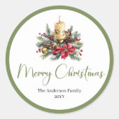 Boho-Wasserfarbe-Rustikal-Weihnachts-Geschenk-Aufk Runder Aufkleber (Vorderseite)