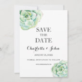 boho Wasserfarbe sukkulente Hochzeit speichern Sie Save The Date (Vorderseite)