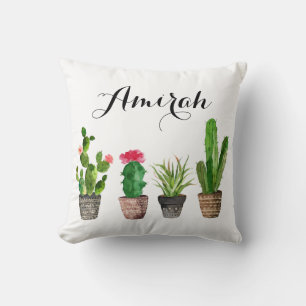 Boho Wasserfarbe Sukkuline Personalisiert Kissen