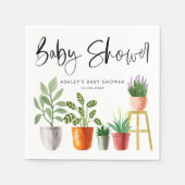 Boho Wasserfarbe Topfpflanzen Kinderdusche Serviette (Vorderseite)