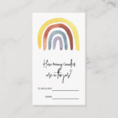 Boho Wasserfarbe Wie viele Bonbons sind im Glas Begleitkarte (Vorderseite)