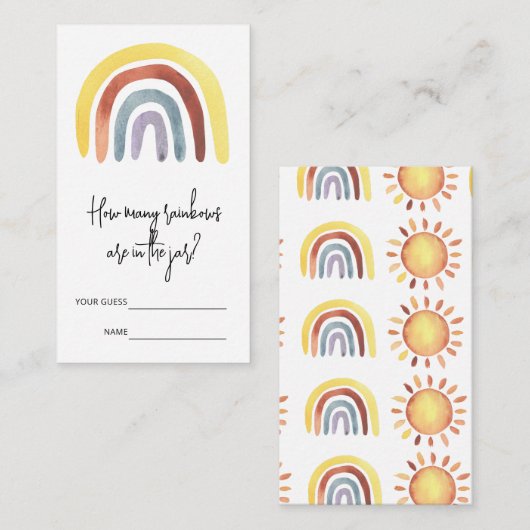 Boho Wasserfarbe Wie viele Regenbogen sind im Glas Begleitkarte (Vorne/Hinten)