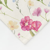 Boho-Wasserfarbe-Wildblume  Fleecedecke (Ecke)