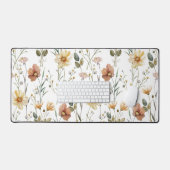 Boho-Wasserfarbe-Wildblume Schreibtischunterlage (Tastatur & Maus)